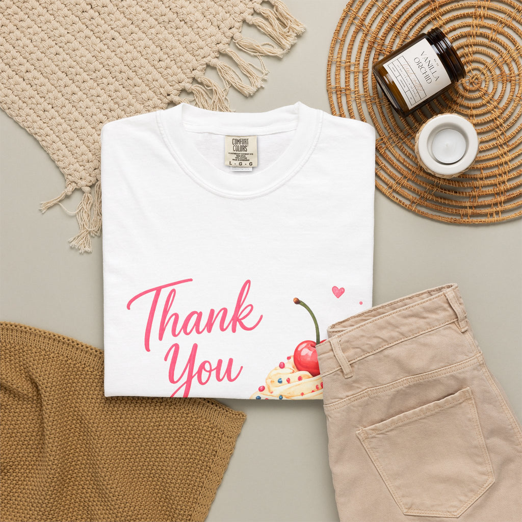Thank You Cupcake T-Shirt — Cute Cherry Cupcake Graphic Tee
