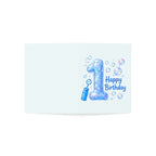 1st Birthday Bubble Number Greeting Card — Blue "Happy Birthday" Kids Card (1/10/30/50 pcs)