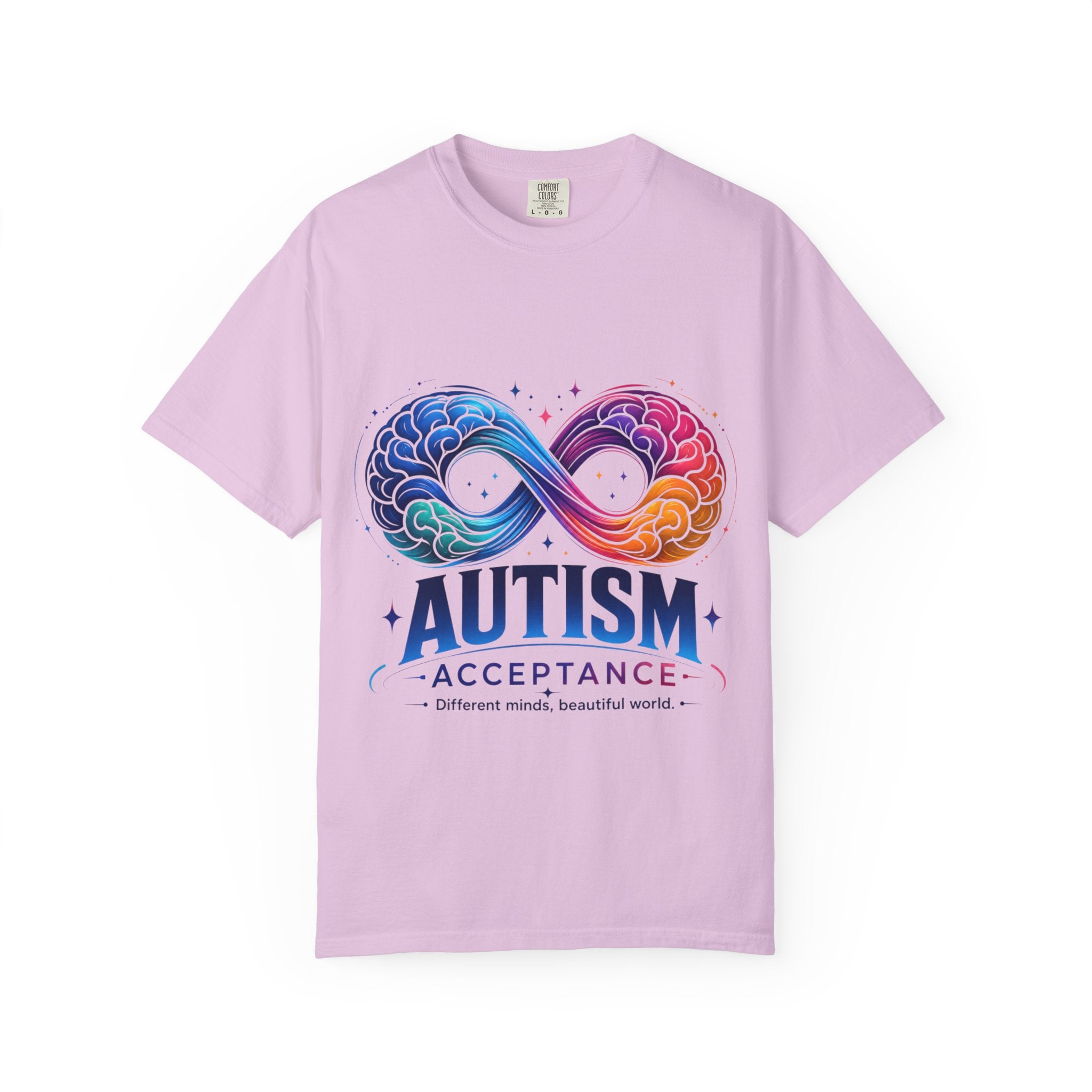 Autism Acceptance T-Shirt — Infinity Puzzle Rainbow Design