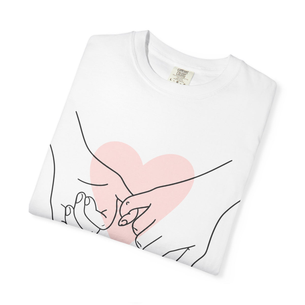 Anniversary Pink Heart T-Shirt — "Happy Anniversary" Couple Pinky Promise Tee