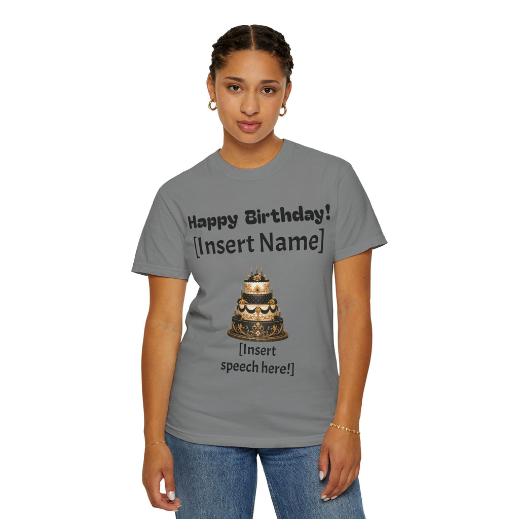 Birthday Cake Personalized T‑Shirt — "Happy Birthday! [Insert Name]" Customizable Tee