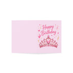 Happy Birthday Princess Greeting Card — Pink Tiara Birthday Card (Single or Bulk 1/10/30/50)