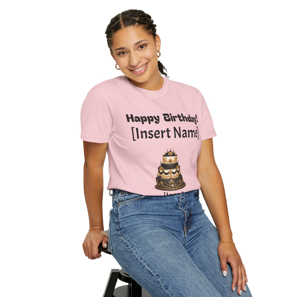 Birthday Cake Personalized T‑Shirt — "Happy Birthday! [Insert Name]" Customizable Tee