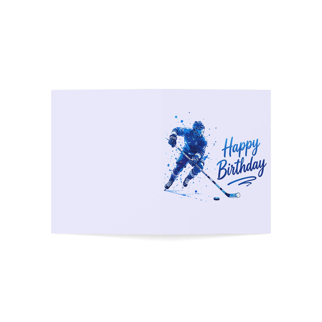 Hockey Player "Happy Birthday" Greeting Card — Sports Birthday Card (1/10/30/50 pcs)