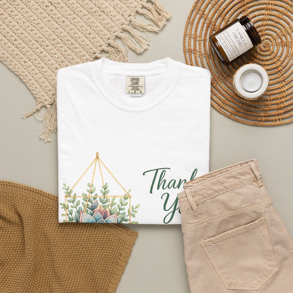 Thank You Succulent T-Shirt — "Thank You For Helping Me Grow" Teacher & Mentor Gift