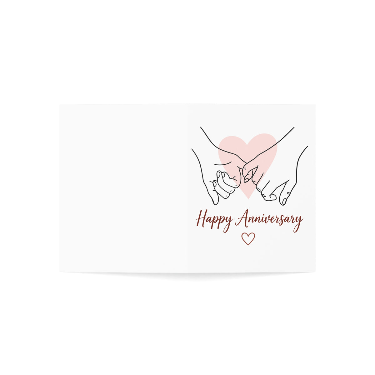 Anniversary Greeting Cards - Pink Heart Pledge Design (Pack of 1, 10, 30, 50)