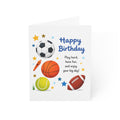 Sports Birthday Greeting Card — "Happy Birthday: Play hard, have fun, and enjoy your big day!" (1/10/30/50 pcs)
