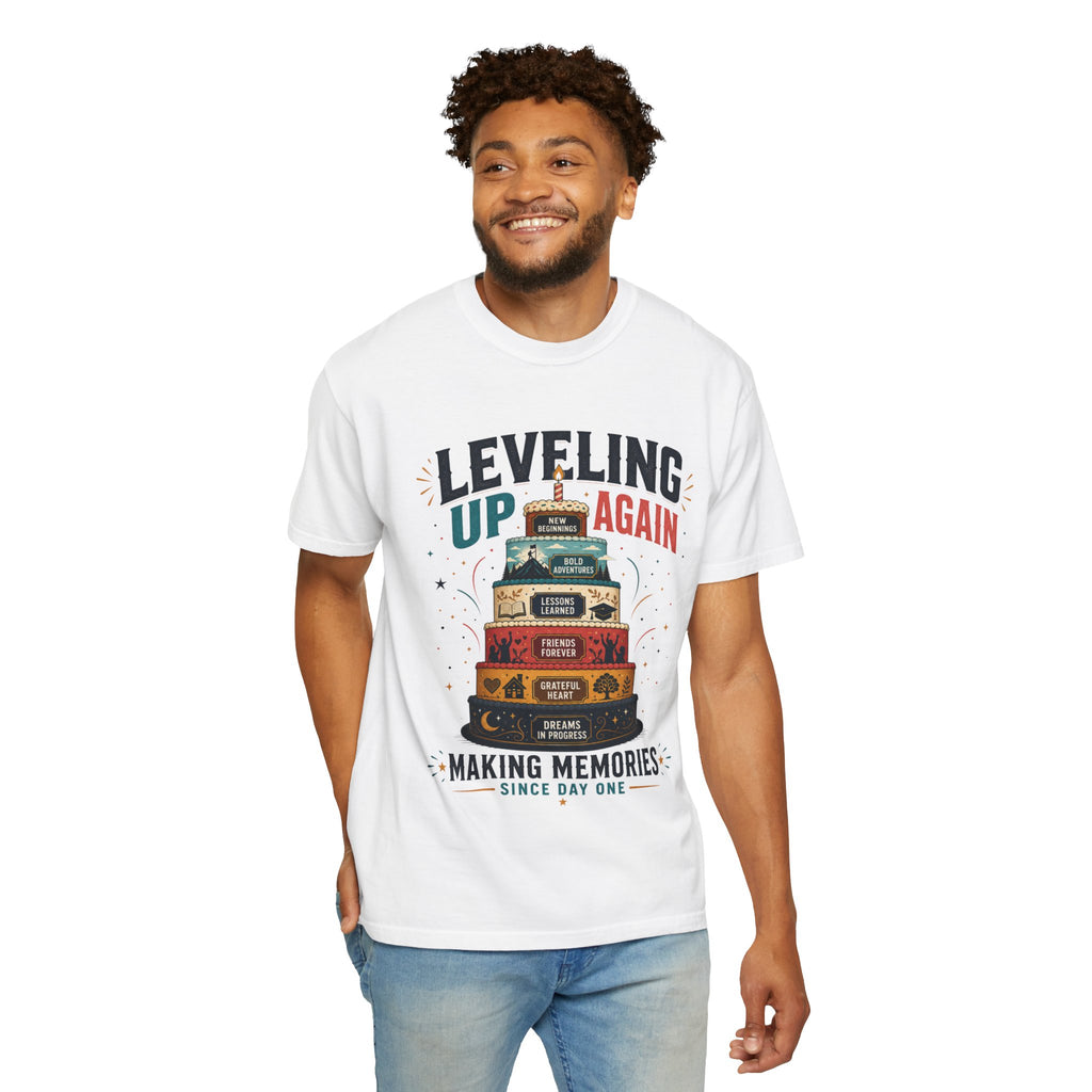 Leveling Up Again T-Shirt — "Making Memories Since Day One" Gamer Birthday Tee