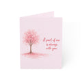 Sympathy Miss You Greeting Card - "A Part of Me Is Always With You" Pink Cherry Tree Card