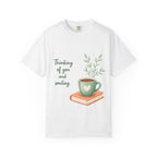 Thinking of You Coffee Tee — Cozy Book & Mug Graphic T-Shirt