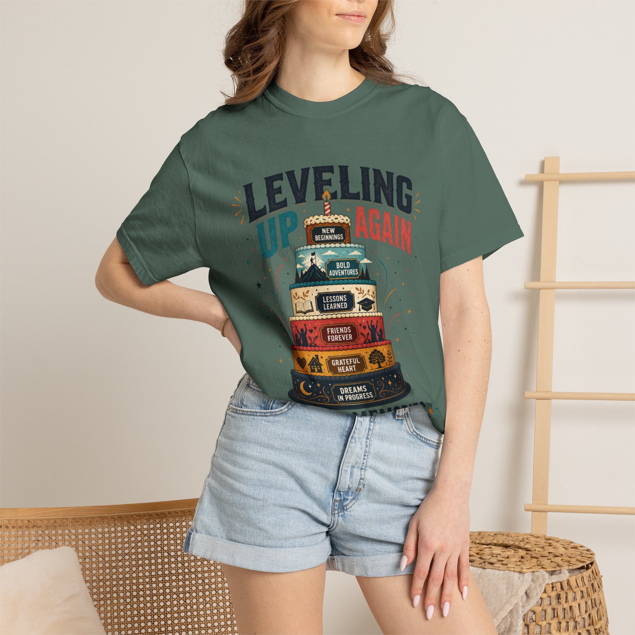 Leveling Up Again T-Shirt — "Making Memories Since Day One" Gamer Birthday Tee