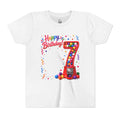 Happy 7th Birthday Youth Tee – Colorful Gumball Number 7 Birthday Shirt
