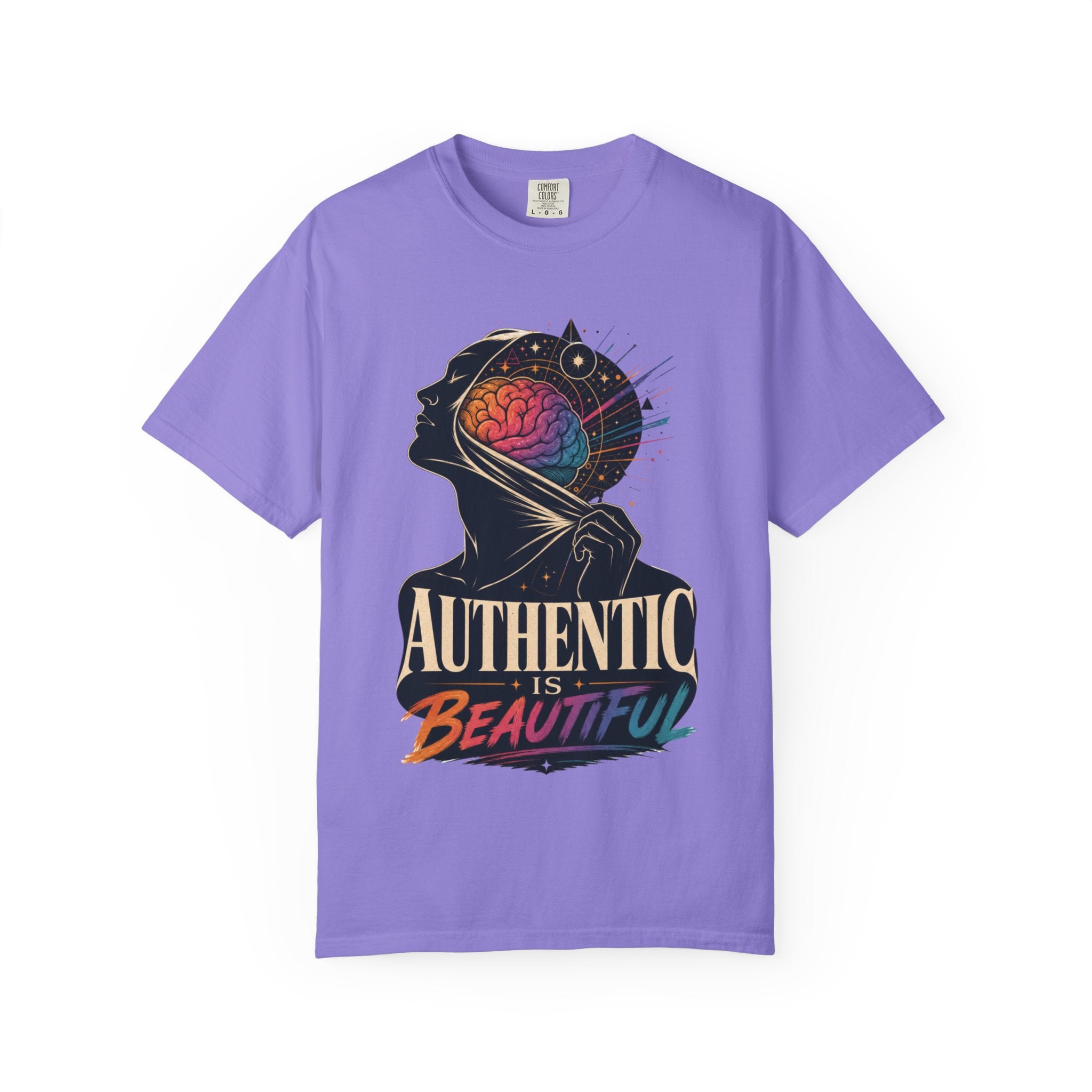 Authentic Is Beautiful Graphic T-Shirt — Pride Rainbow Mind Empowerment Tee