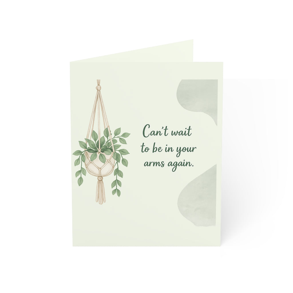 Missing You Card – "Can't wait to be in your arms again" Sympathy/Long-Distance Greeting Card