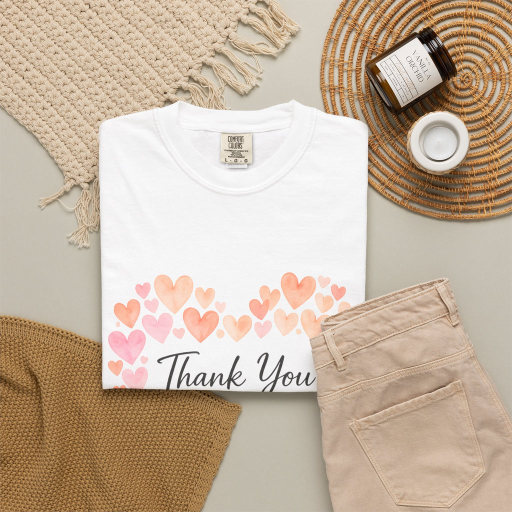 Thank You Heart T-Shirt — "Thank You for Your Love and Support"