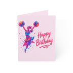 Happy Birthday Cheerleader Greeting Card — Pink Birthday Card (1/10/30/50 pcs)
