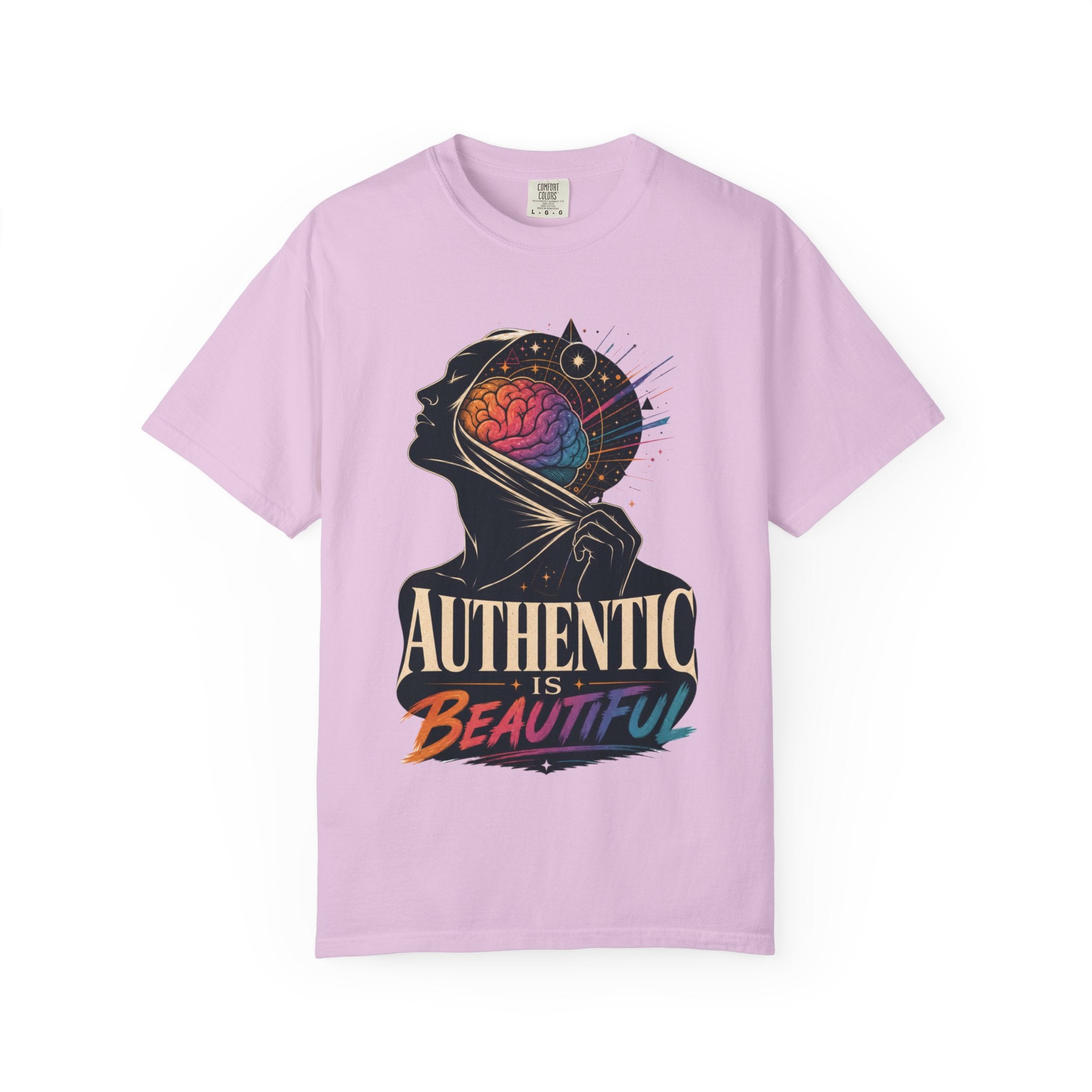 Authentic Is Beautiful Graphic T-Shirt — Pride Rainbow Mind Empowerment Tee