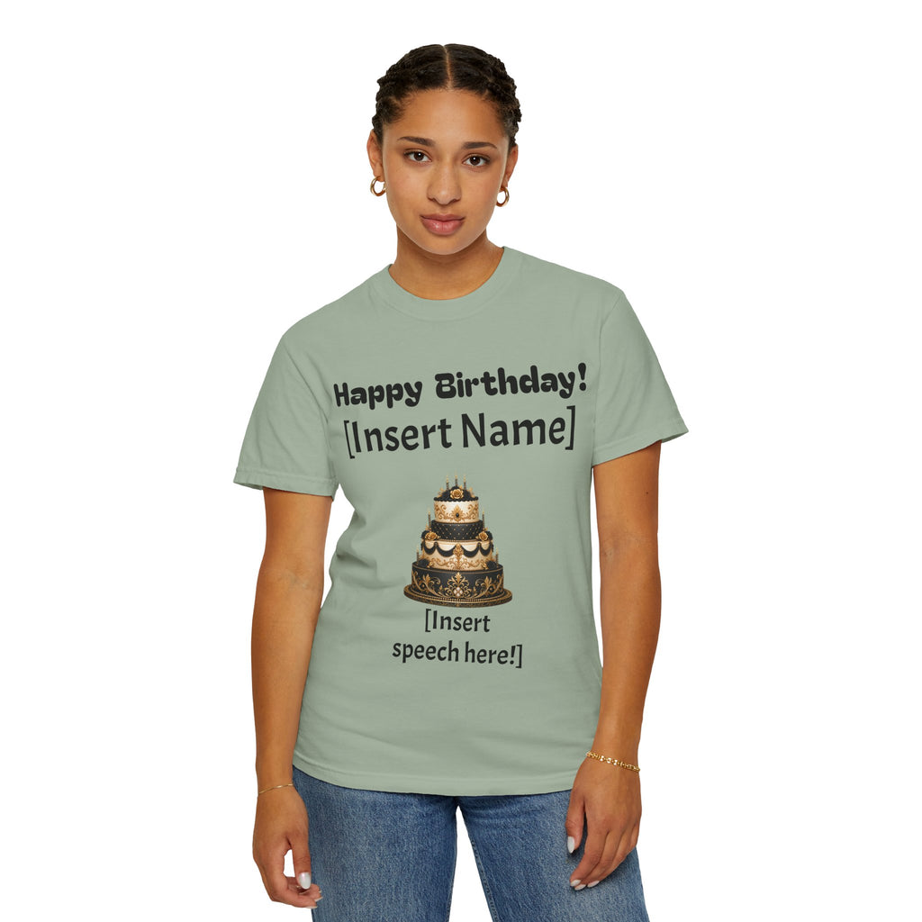 Birthday Cake Personalized T‑Shirt — "Happy Birthday! [Insert Name]" Customizable Tee