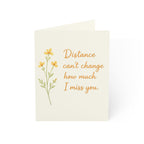 Miss You Greeting Card — "Distance can't change how much I miss you" Sympathy/Long-Distance Thinking of You Card