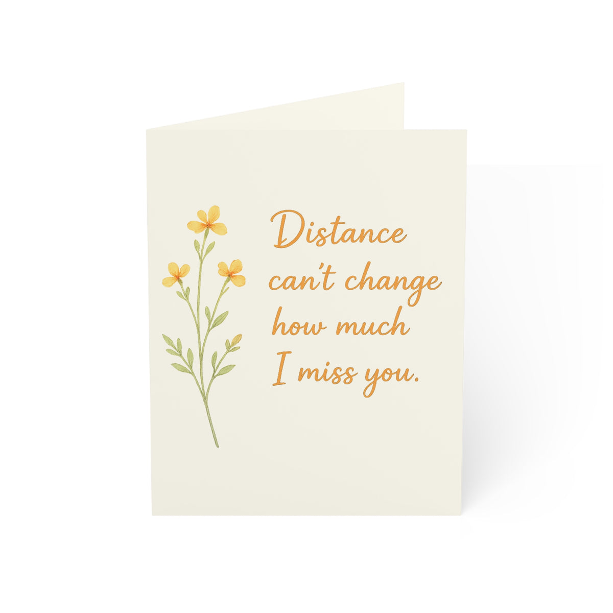 Miss You Greeting Card — "Distance can't change how much I miss you" Sympathy/Long-Distance Thinking of You Card