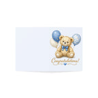 Baby Boy Congratulations Card – Cute Teddy & Balloons Greeting Card (Pack of 1/10/30/50)