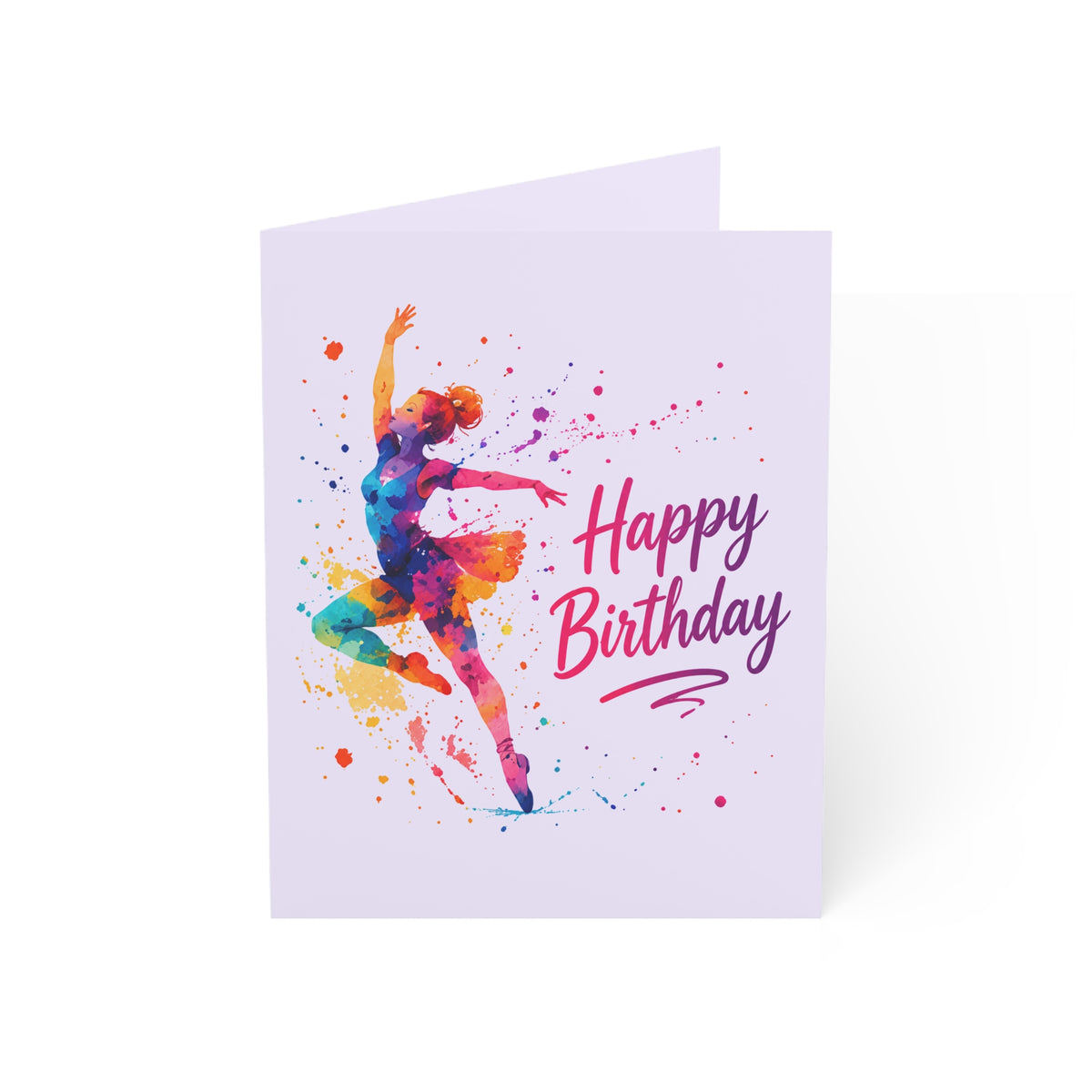 Happy Birthday Dancer Greeting Card — Colorful Ballet Birthday Card (1/10/30/50 pcs)
