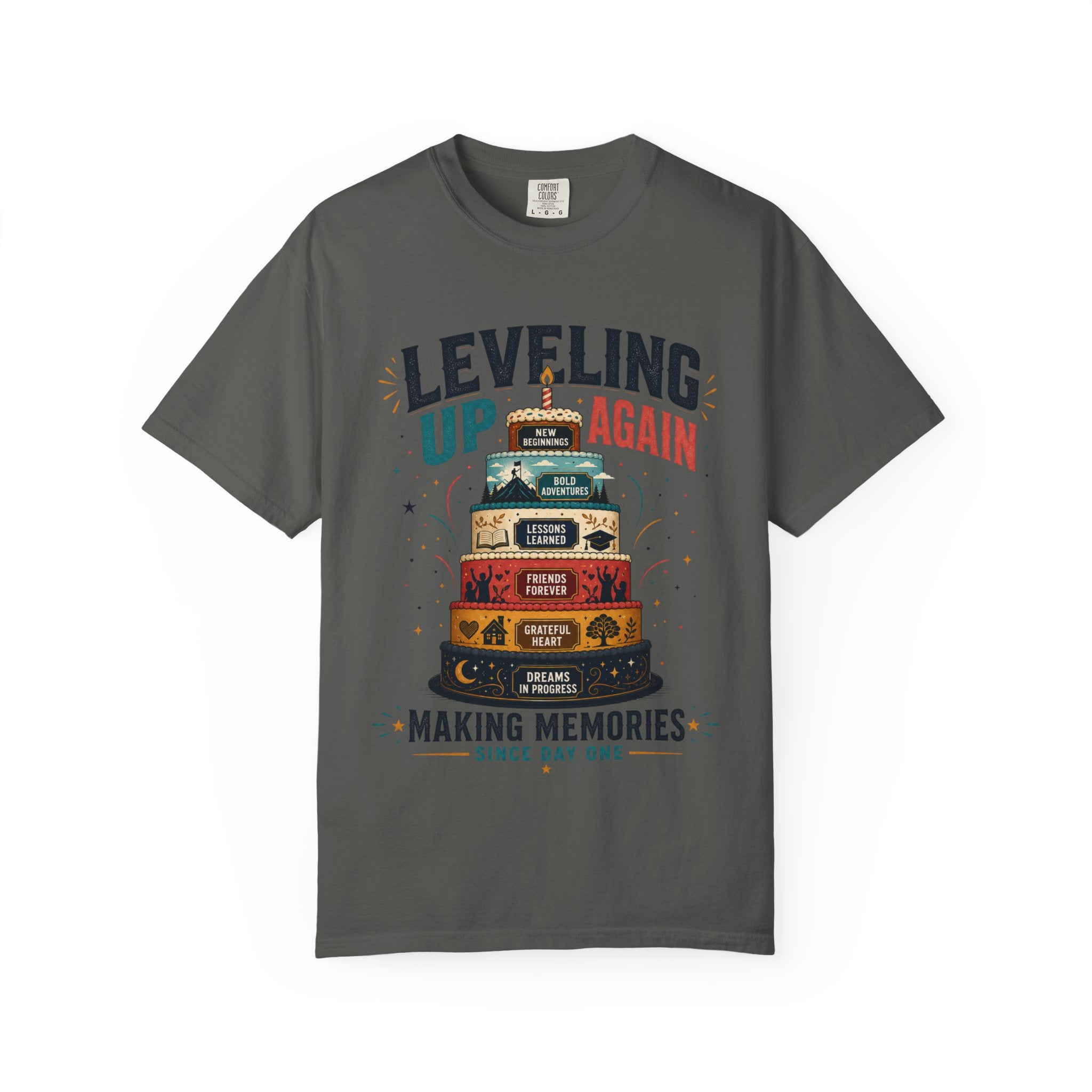 Leveling Up Again T-Shirt — "Making Memories Since Day One" Gamer Birthday Tee