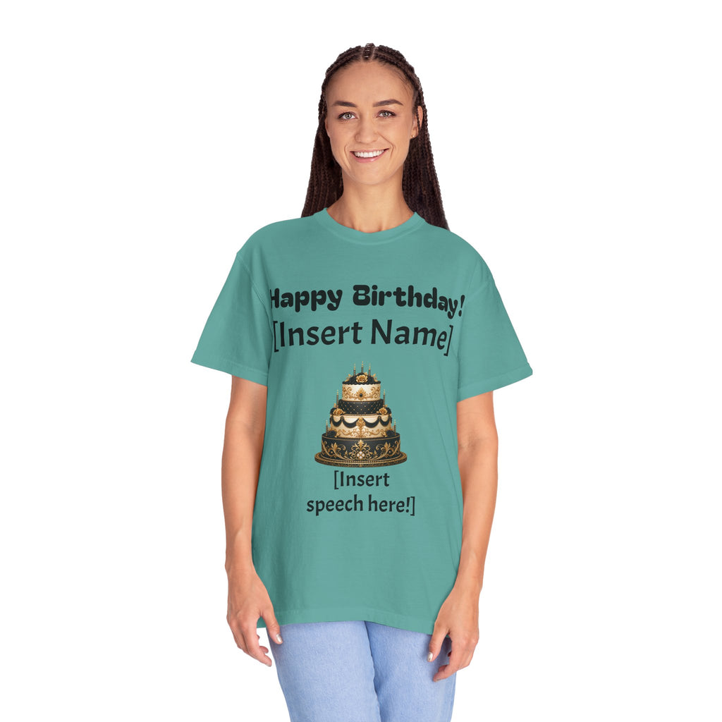 Birthday Cake Personalized T‑Shirt — "Happy Birthday! [Insert Name]" Customizable Tee