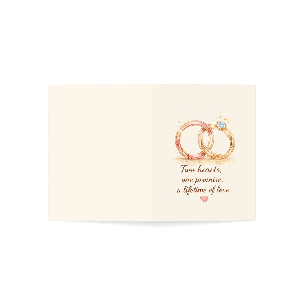 Wedding Rings Greeting Card – “Two hearts, one promise” Set (1/10/30/50 pcs)