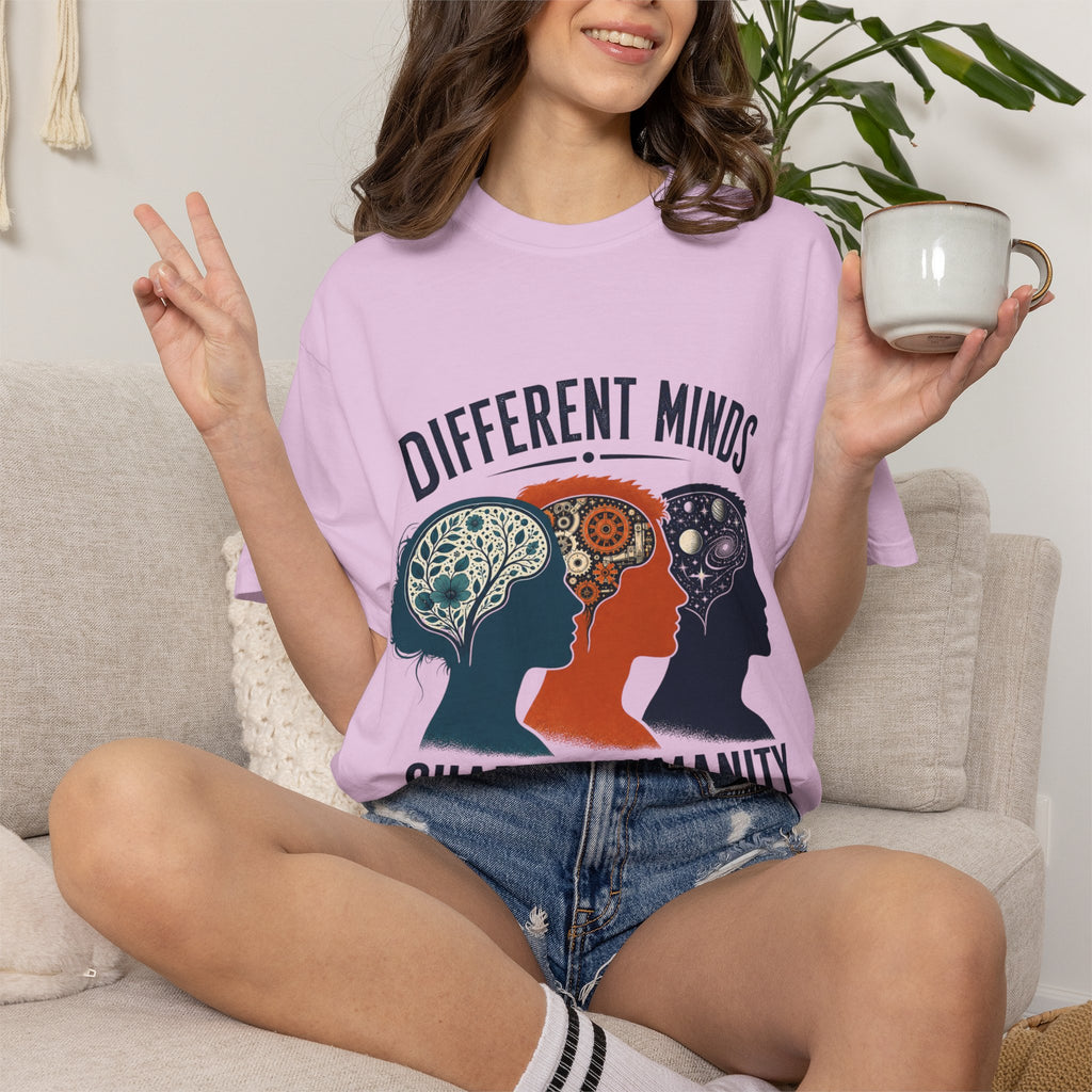Different Minds Shared Humanity T-Shirt — Unity & Neurodiversity Awareness Tee