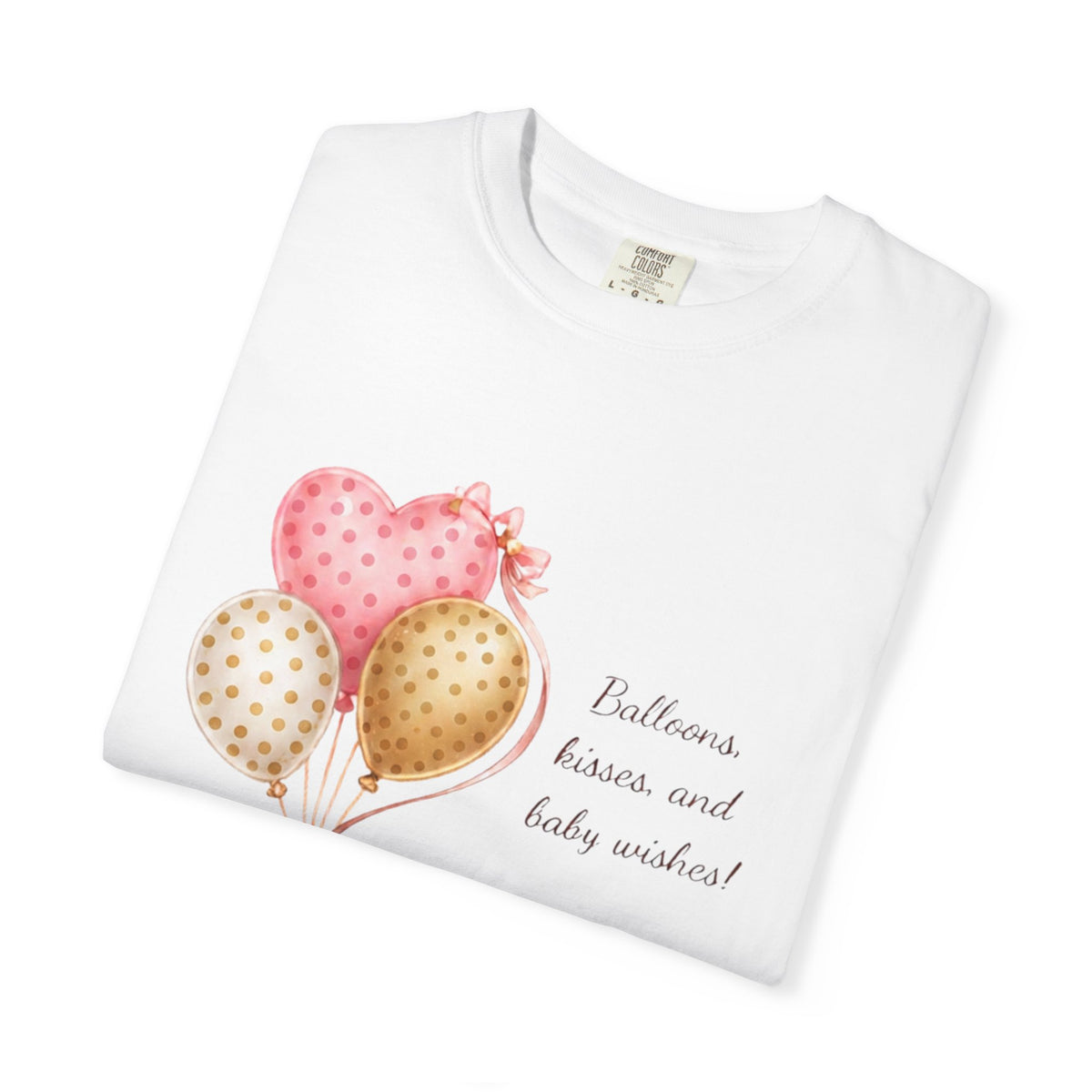 Congratulations Baby Shower T-Shirt — Pink & Gold Balloon Design