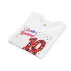 Happy 10th Birthday Youth Tee — Colorful Gumball Number 10 Kids Shirt