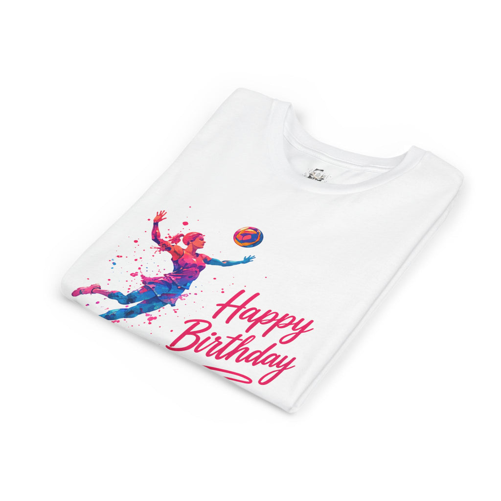 Youth Volleyball Birthday Tee - Happy Birthday Color Splash