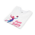 Youth Volleyball Birthday Tee - Happy Birthday Color Splash
