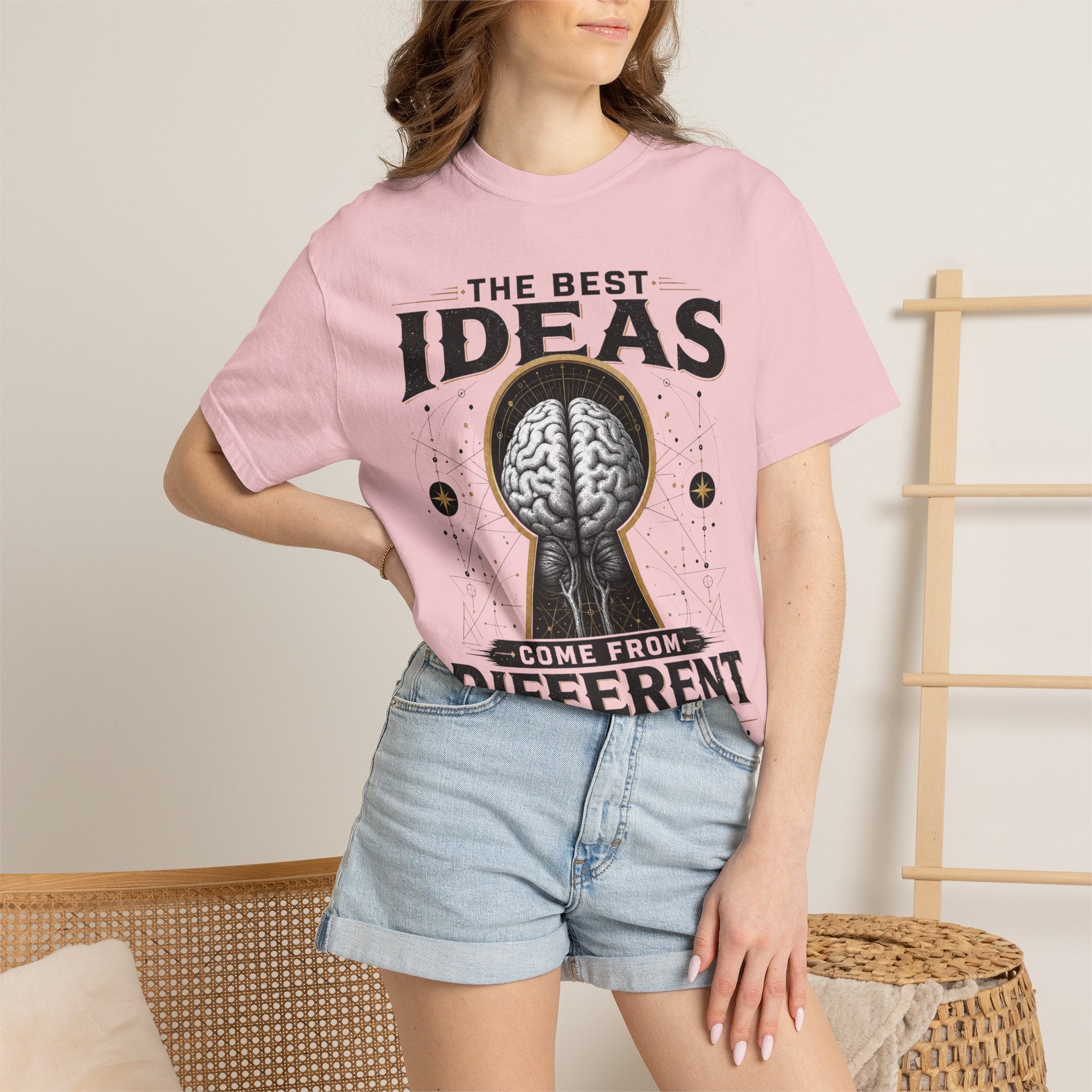 T-Shirt — "The Best Ideas Come From Different Minds" Graphic Tee