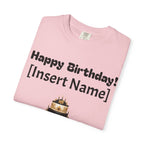 Birthday Cake Personalized T‑Shirt — "Happy Birthday! [Insert Name]" Customizable Tee