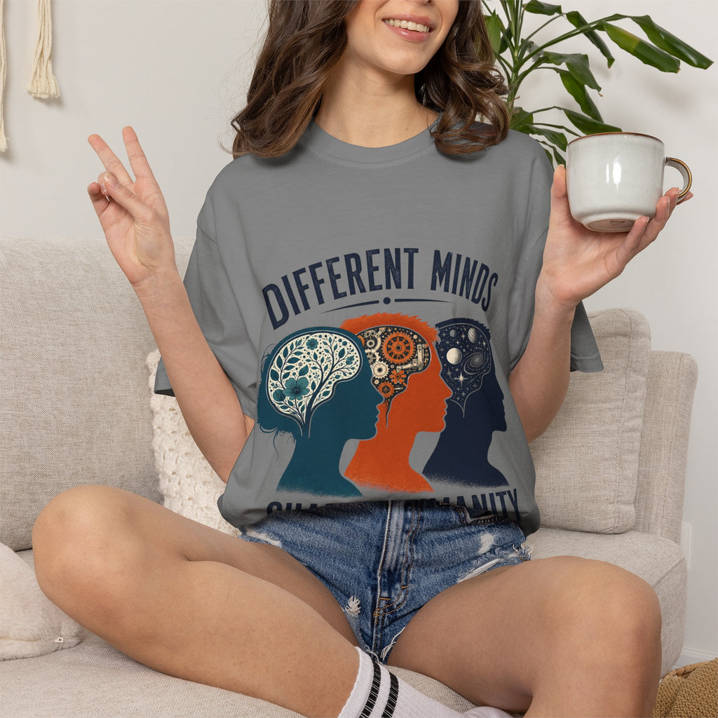 Different Minds Shared Humanity T-Shirt — Unity & Neurodiversity Awareness Tee