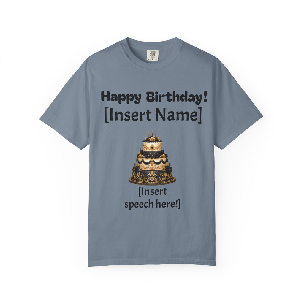 Birthday Cake Personalized T‑Shirt — "Happy Birthday! [Insert Name]" Customizable Tee
