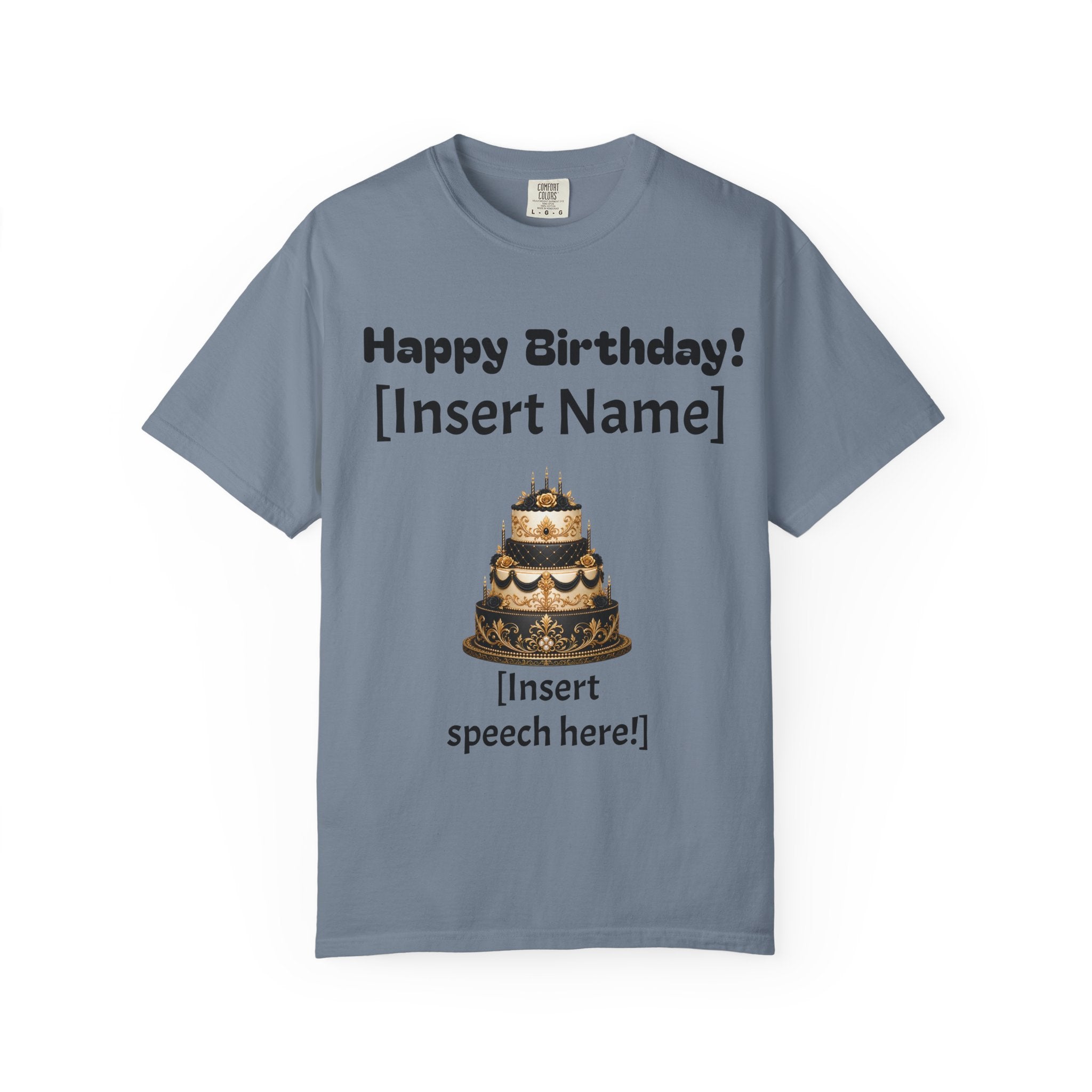 Birthday Cake Personalized T‑Shirt — "Happy Birthday! [Insert Name]" Customizable Tee