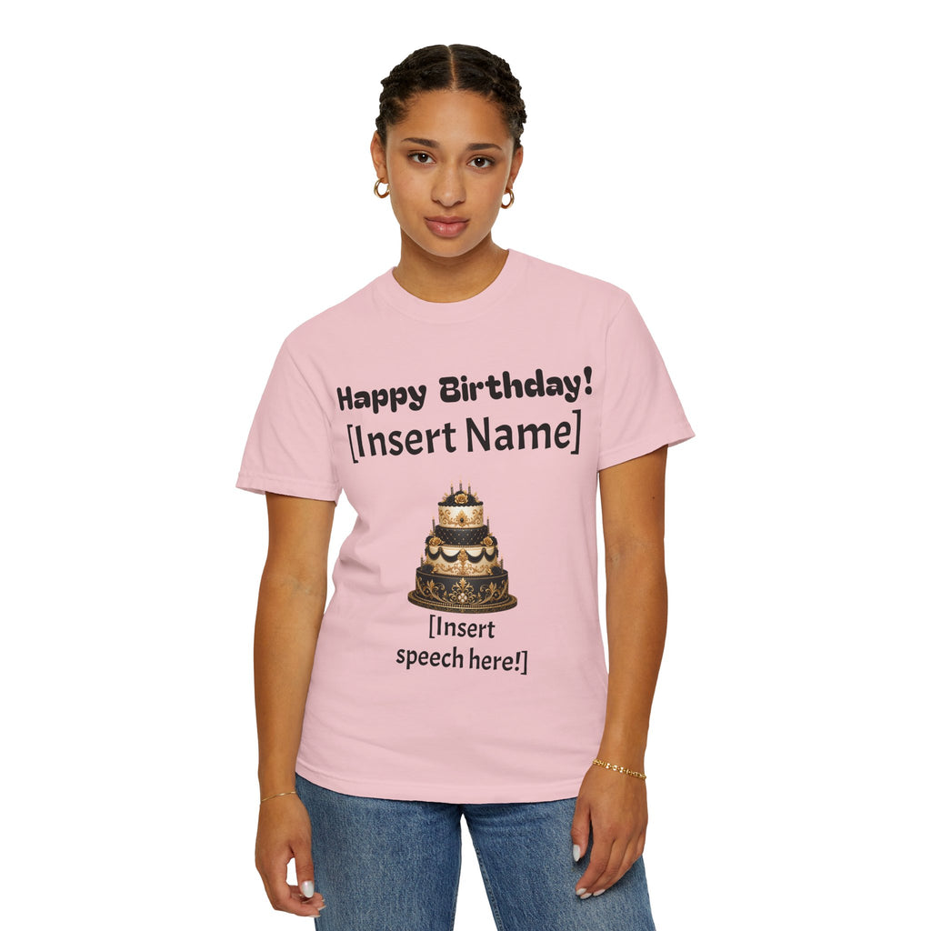 Birthday Cake Personalized T‑Shirt — "Happy Birthday! [Insert Name]" Customizable Tee