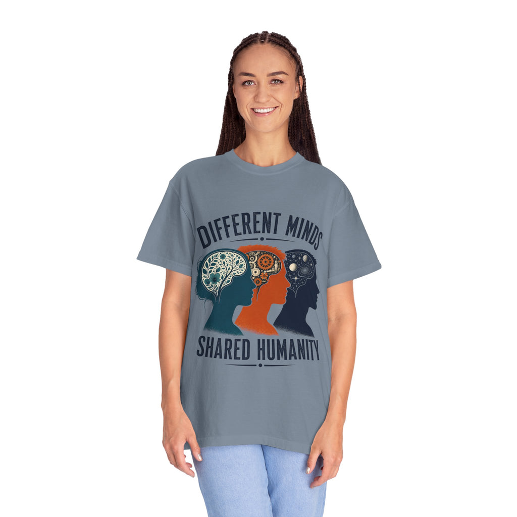 Different Minds Shared Humanity T-Shirt — Unity & Neurodiversity Awareness Tee