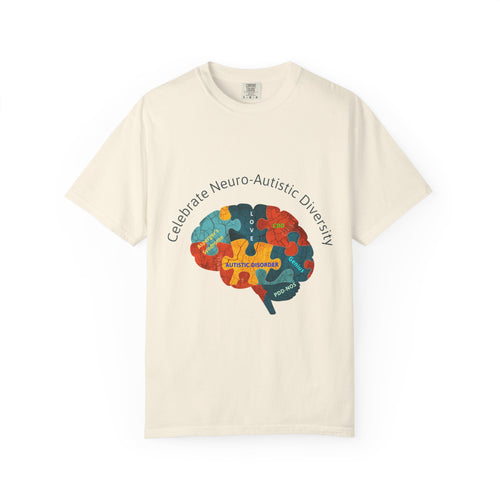 Autistic Neurodiversity Puzzle Brain T-Shirt — "Celebrate Neuro-Autistic Diversity"