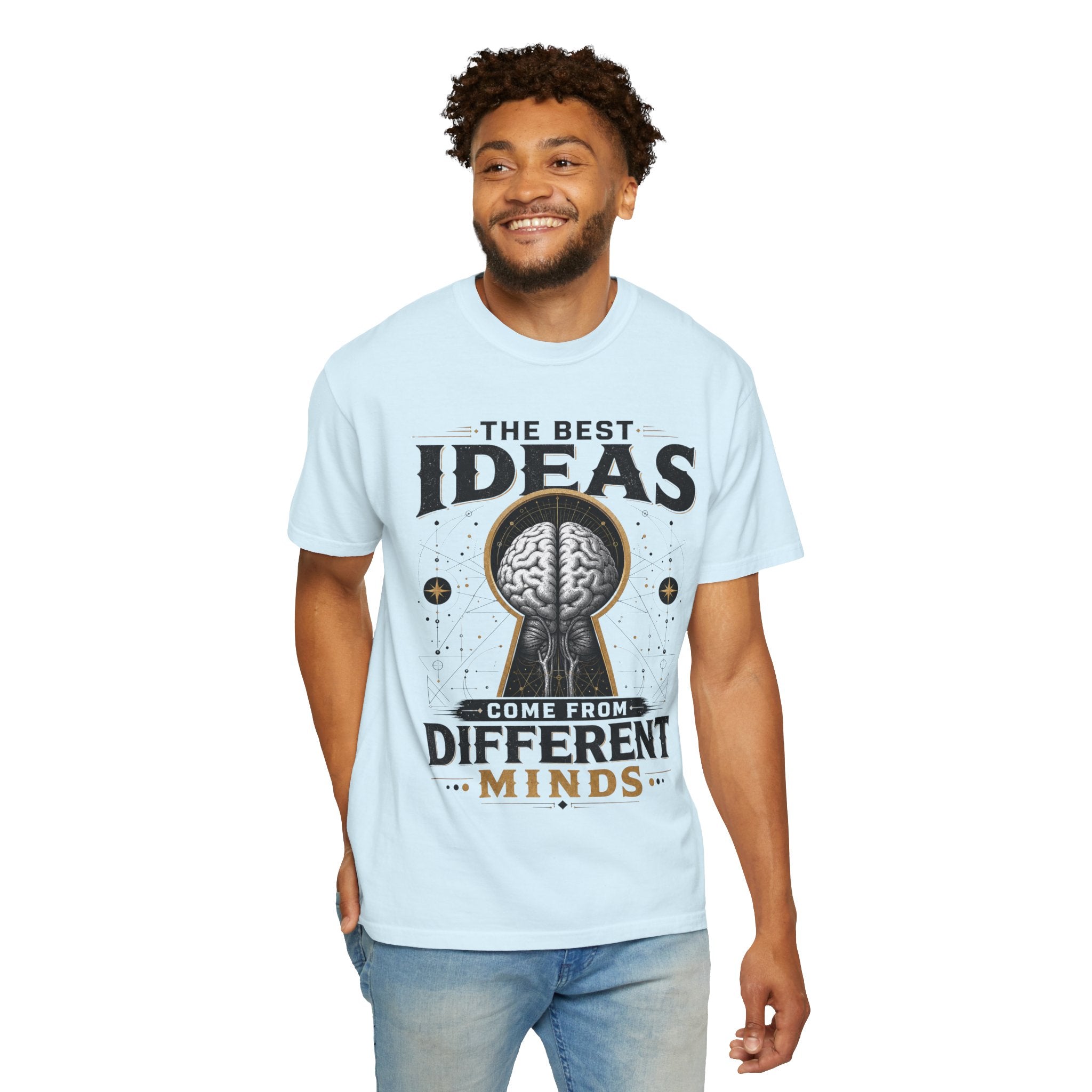 T-Shirt — "The Best Ideas Come From Different Minds" Graphic Tee