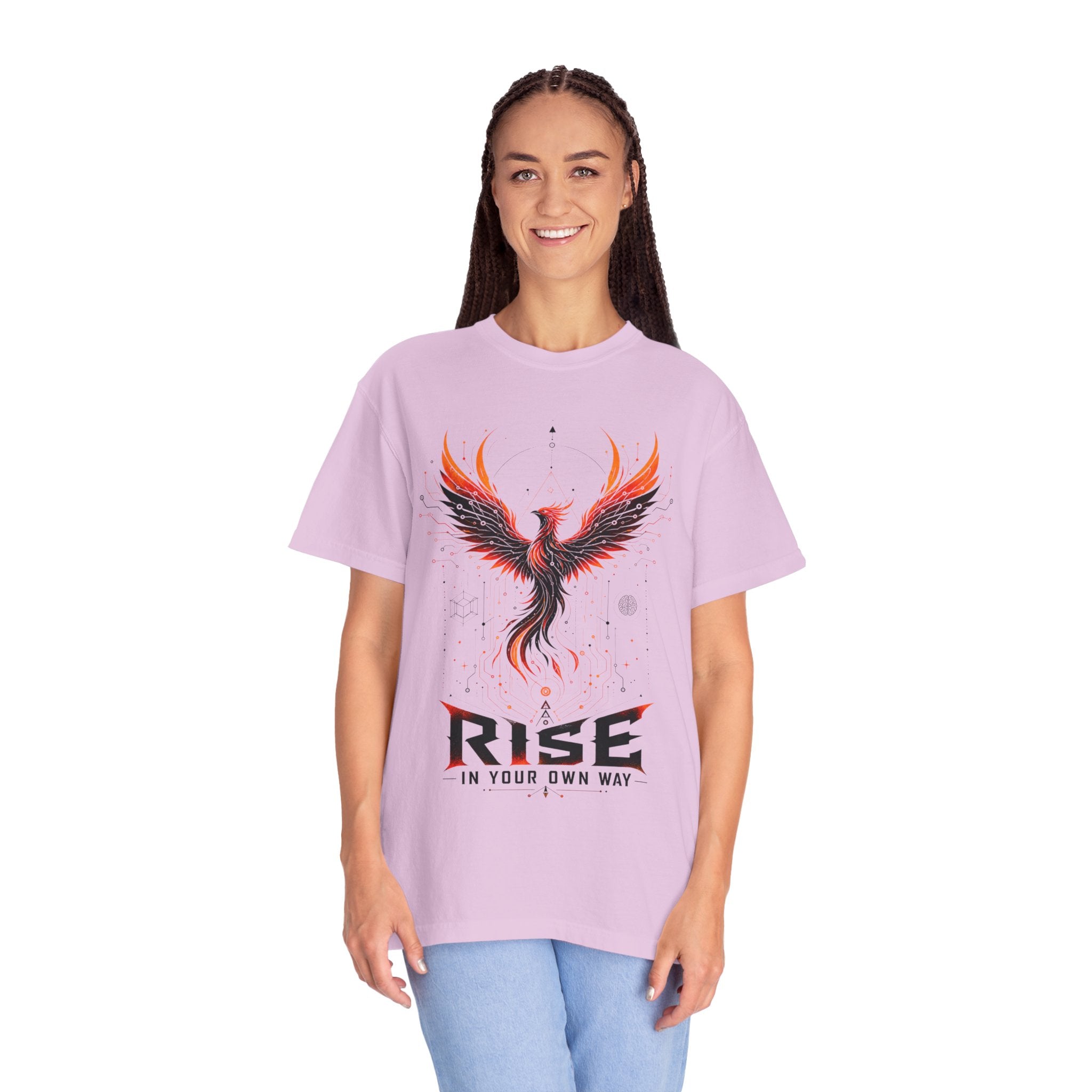 Phoenix Rise T-Shirt — "Rise In Your Own Way" Inspirational Graphic Tee
