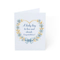 Baby Boy Congratulations Card – "A baby boy to love and cherish" Floral Heart Greeting Card (Single or Bulk Packs)