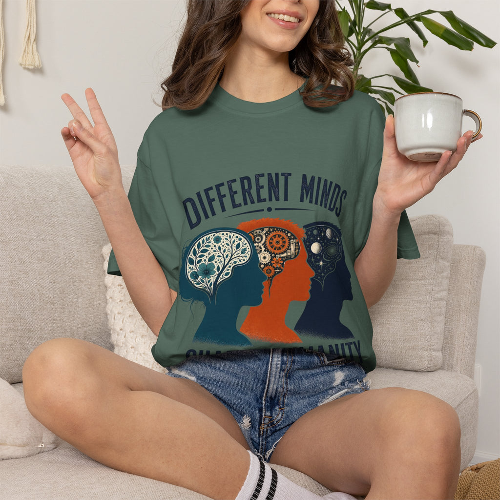 Different Minds Shared Humanity T-Shirt — Unity & Neurodiversity Awareness Tee