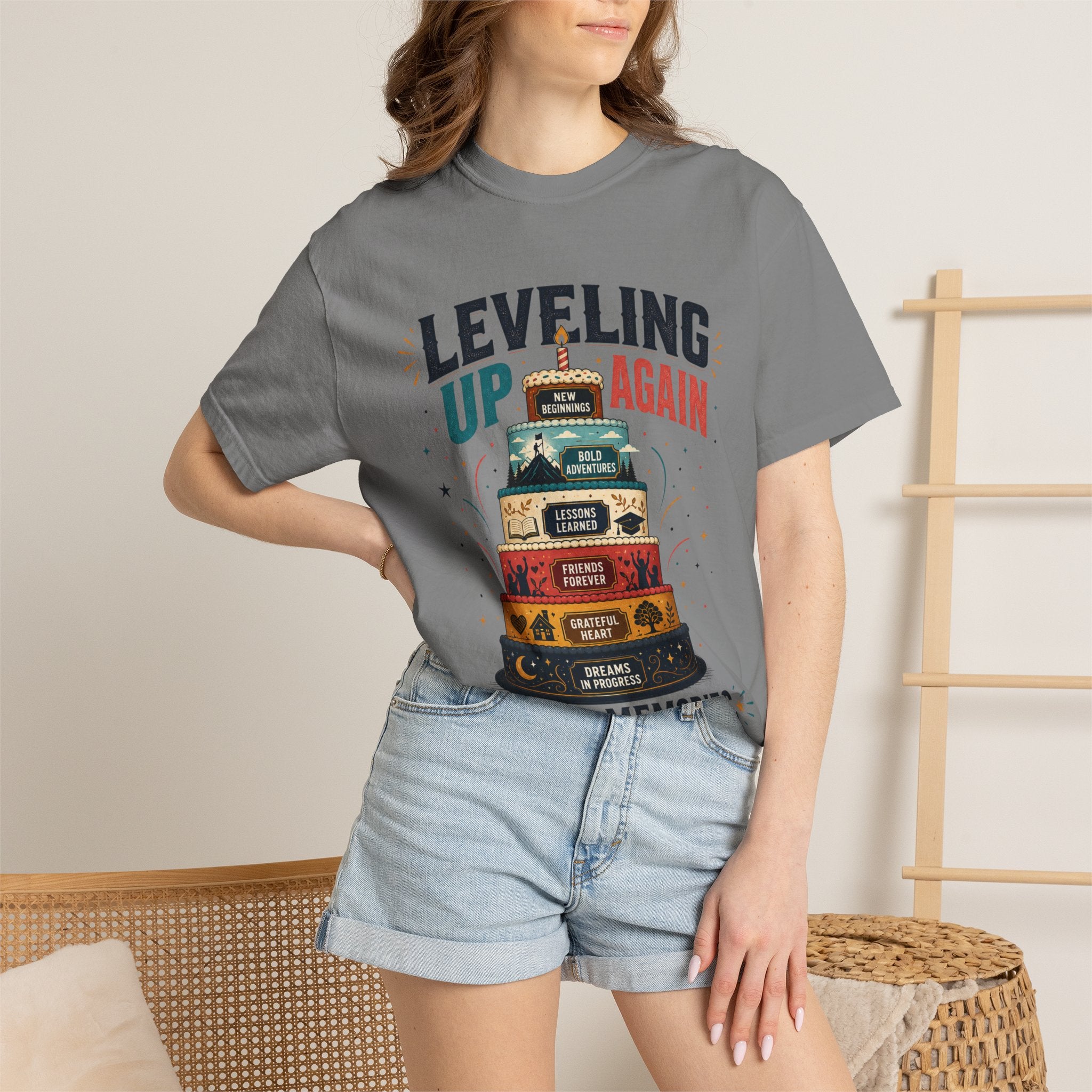 Leveling Up Again T-Shirt — "Making Memories Since Day One" Gamer Birthday Tee