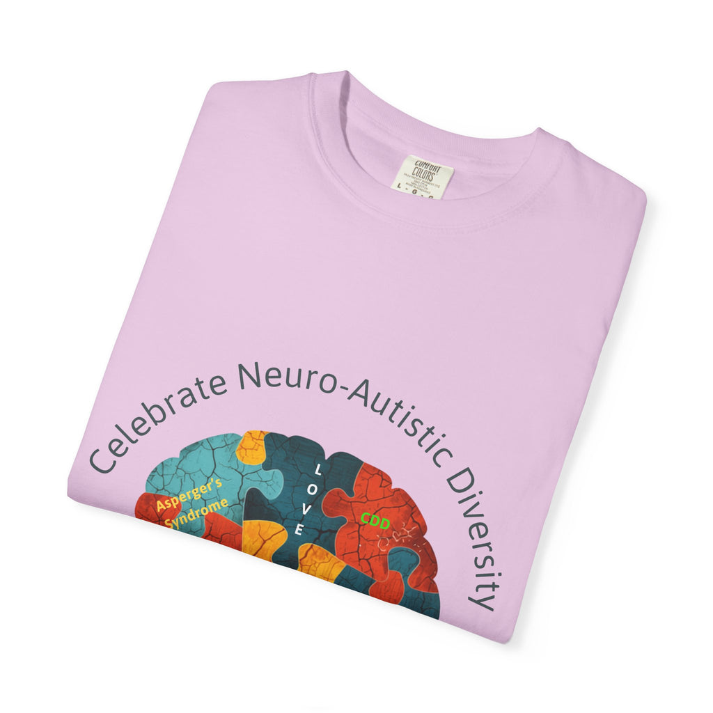 Autistic Neurodiversity Puzzle Brain T-Shirt — "Celebrate Neuro-Autistic Diversity"