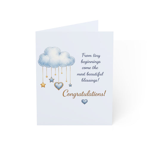 Congratulations Baby Card – “From tiny beginnings come the most beautiful blessings!” Greeting Card